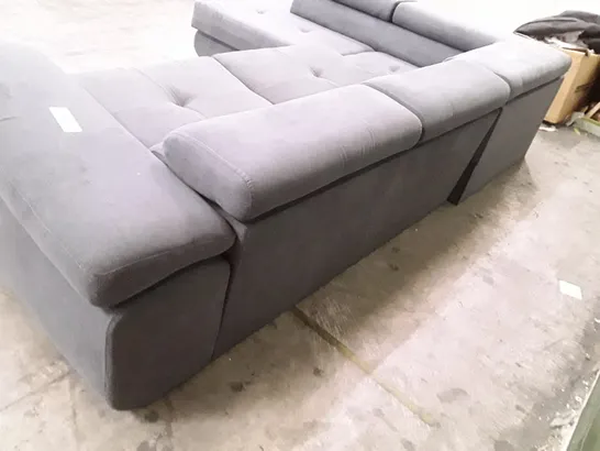 QUALITY DESIGNER FLAVIUS CORNER SOFA BED - GREY FABRIC