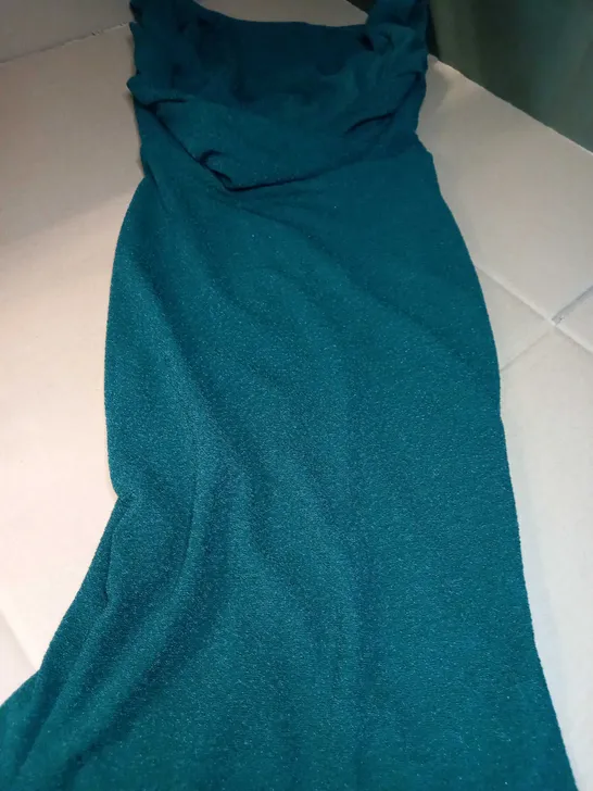 DESIGNER EMERALD GREEN OCCASION/EVENING FULL LENGTH DRESS - SIZE 8