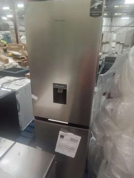 HISENSE 55CM TOTAL NO FROST COMBI FRIDGE SILVER WITH WATER DISPENSER RRP £299