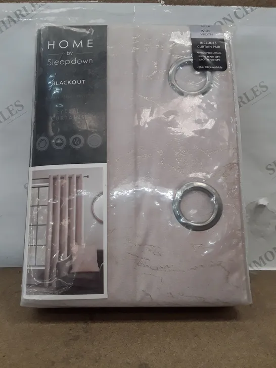 BRAND NEW HOME BY SLOWDOWN BLACKOUT EYELET CURTAINS- WIDTH 167CM - DROP 137CM