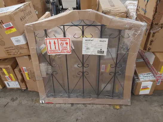 WRAPPED URIEGAS SCROLL SINGLE METAL GARDEN GATE - BLACK