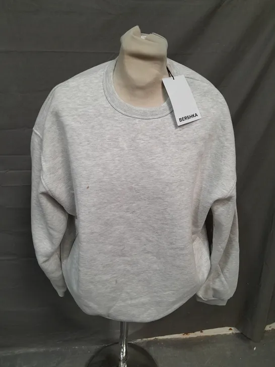 BERSHKA LIGHT GREY JUMPER - SMALL