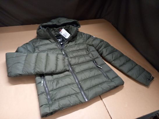 SUPERDRY FUJI PUFFER JACKET IN DARK MOSS - UK S