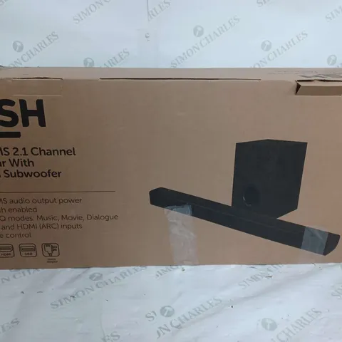 BOXED BUSH 120W RMS 2.1 CHANNEL SOUNDBAR WITH WIRELESS SUBWOOFER - SR190DG