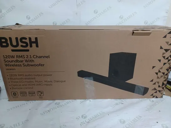 BOXED BUSH 120W RMS 2.1 CHANNEL SOUNDBAR WITH WIRELESS SUBWOOFER - SR190DG