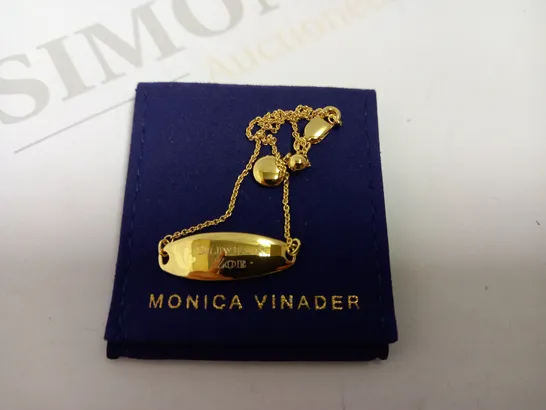 MONICA VINADER GOLD NURA TINY FINE CHAIN BRACELET - PERSONALISED `OLIVIA & ZOE` 