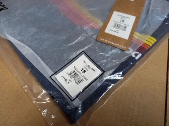 PACKAGED SALTCROCK NAVY/RETRO RAINBOW CREW NECK TEE - SIZE 16