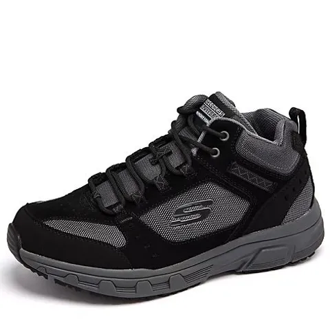 SKECHERS MEN'S OAK CANYON MID TOP LACE BOOT- BLACK SIZE 10