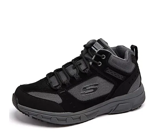 SKECHERS MEN'S OAK CANYON MID TOP LACE BOOT- BLACK SIZE 10