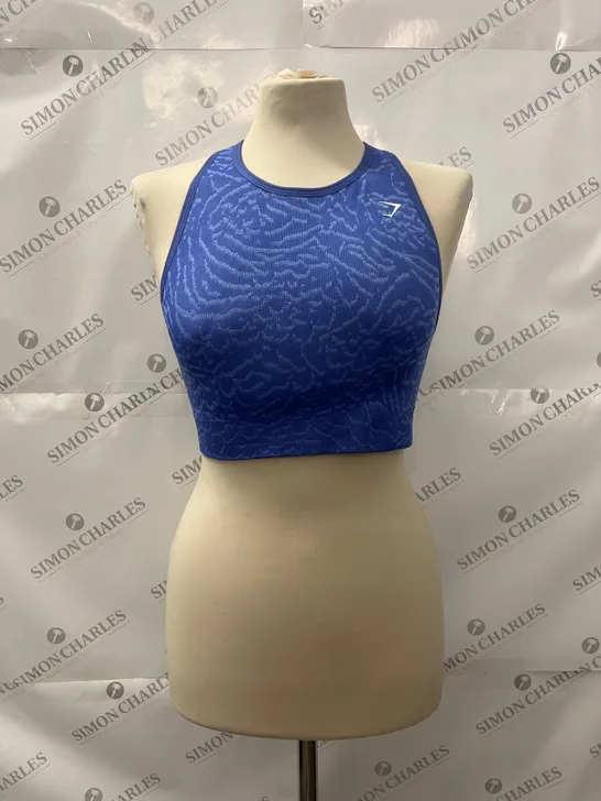 GYMSHARK SUPPORT SPORTS BRA IN BLUE SIZE L