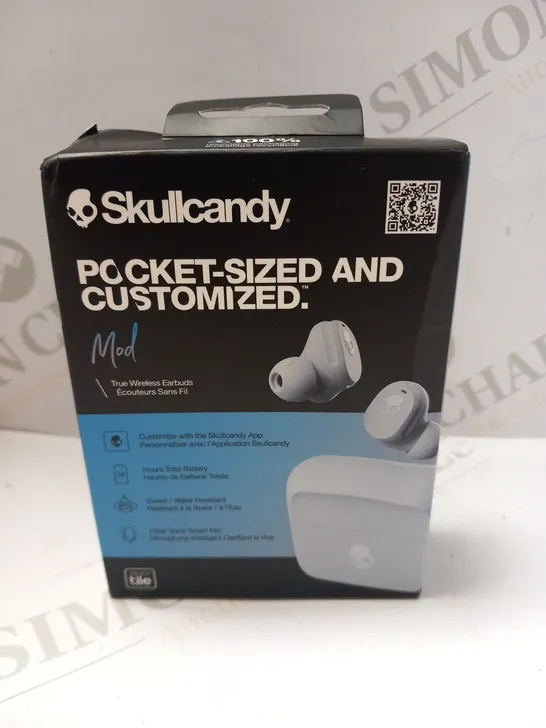 BOXED SKULLCANDY POCKET SIZED AND CUSTOMIZED MOD TRUE WIRELESS EARBUDS