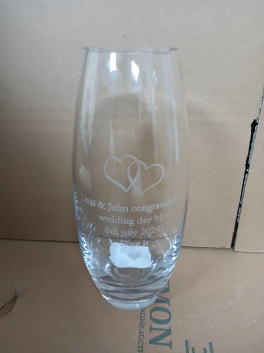 ENTWINED HEARTS VASE PERSONALISED  RRP £19.99