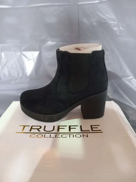 BOXED TRUFFLE COLLECTION STAR BLACK SYNTHETIC ANKLE BOOTS SIZE 3