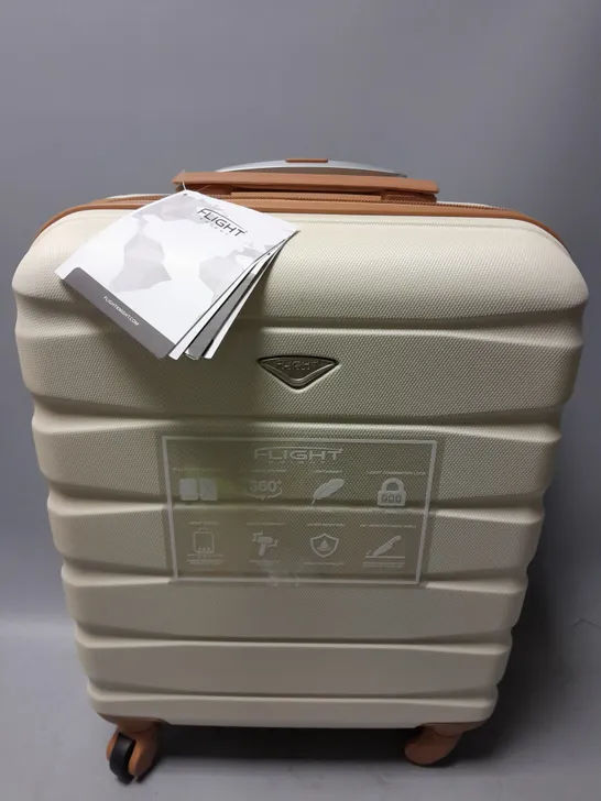 FLIGHT KNIGHT SUITCASE IN CREAM/BROWN