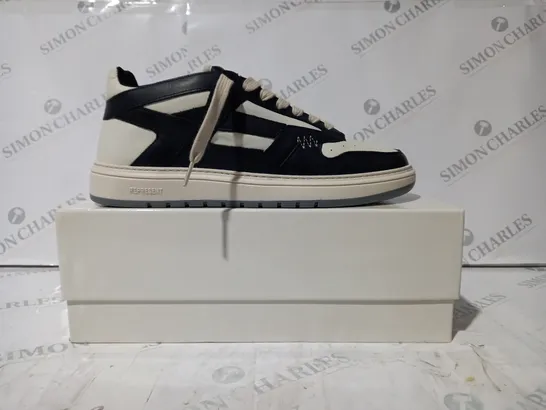 BOXED PAIR OF REPRESENT SHOE SIN BLACK/CREAM UK SIZE 10.5