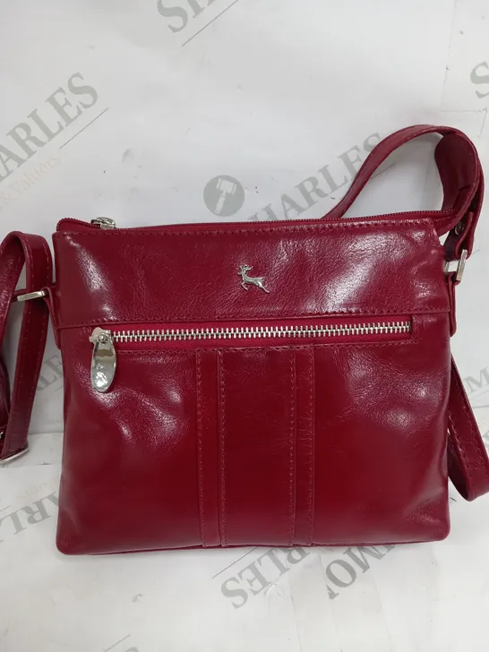 ASHWOOD LEATHER RED SMALL HAND BAG 