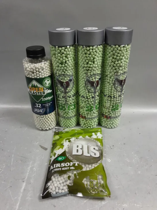 5 X SEALED AIRSOFT BB BULLETS TO INCLUDE VALKYRIE, BLS & OPEN BLASTER 