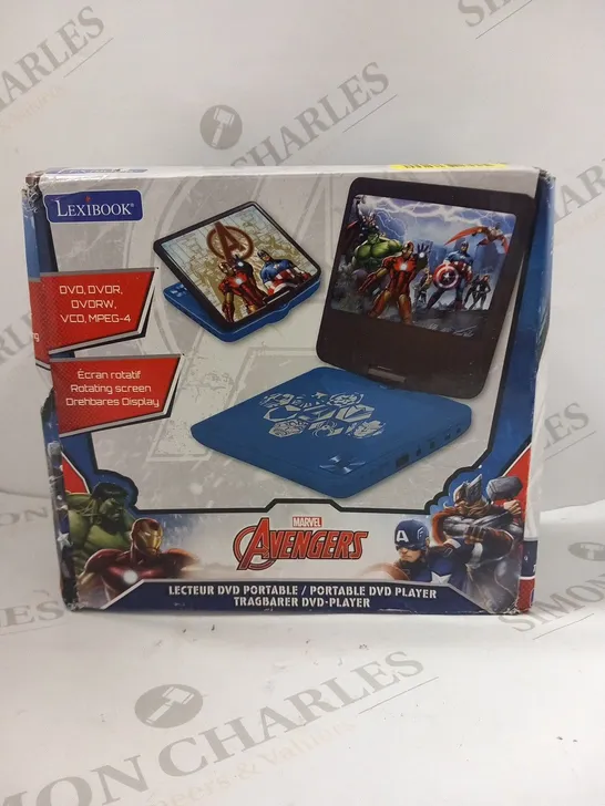 BOXED AVENGERS PORTABLE DVD PLAYER