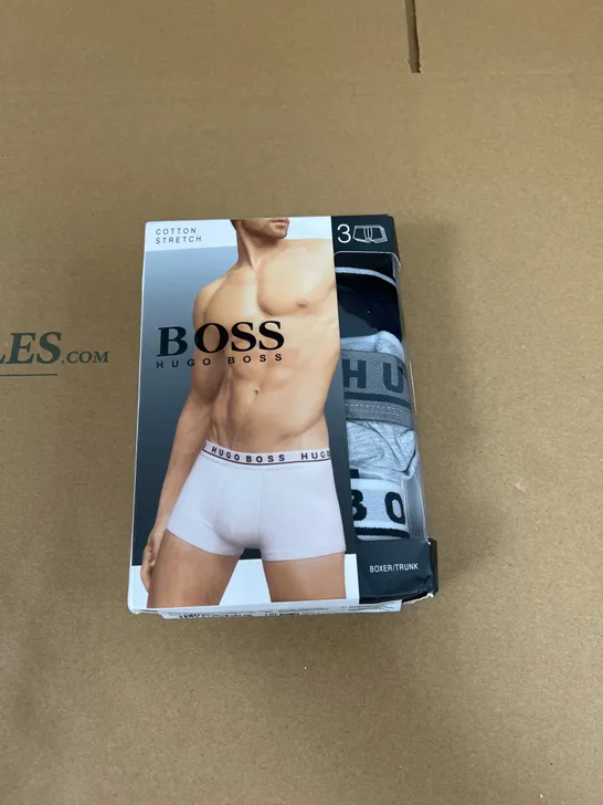 BOSS BOXED 3 PACK OF TRUNKS SIZE LARGE 