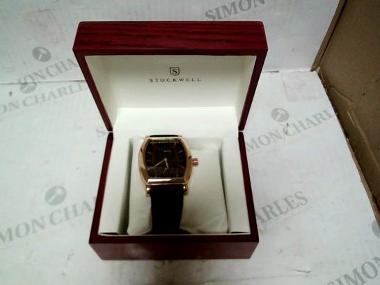 DESIGNER STOCKWELL DAY & NIGHT LEATHER STRAP WRISTWATCH  RRP £650