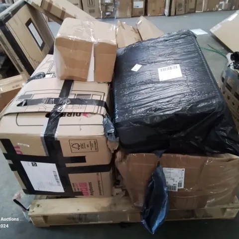 PALLET CONTAINING VARIOUS BOXED FURNITURE PARTS AND OTHER HOUSEHOLD ITEMS ETC.