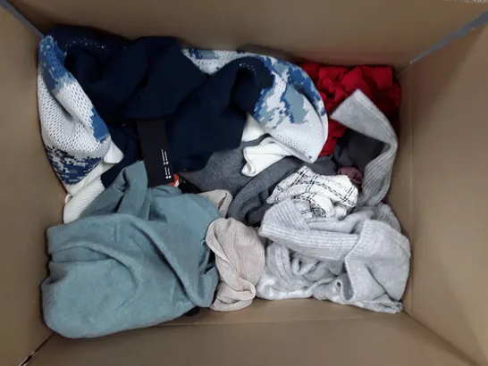 LARGE BOX OF ASSORTED CLOTHING TO INCLUDE ZARA, H&M AND QED LDN 