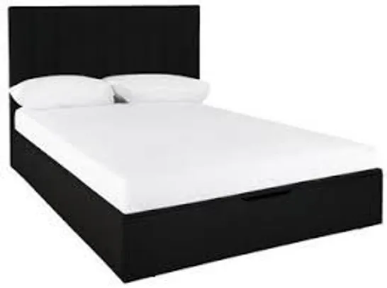 BOXED NOVA FAUX LEATHER OTTOMAN BED FRAME - DOUBLE - BLACK (4 BOXES)