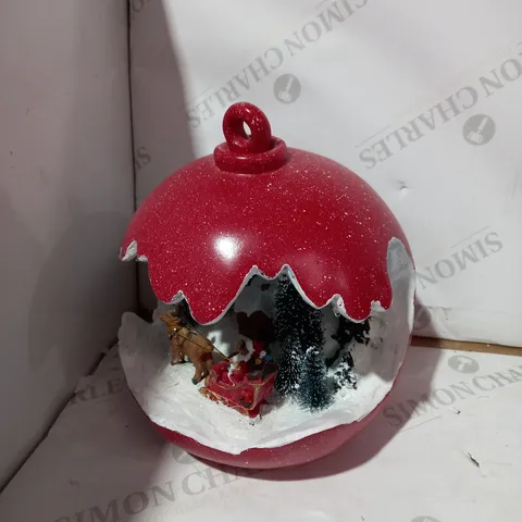 SANTAS EXPRESS PRE-LIT SPHERE WITH CHRISTMAS CHARACTER SCENE