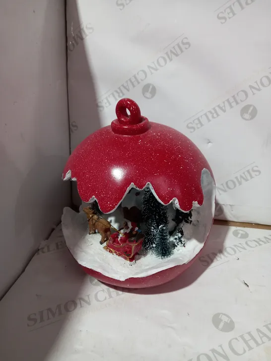 SANTAS EXPRESS PRE-LIT SPHERE WITH CHRISTMAS CHARACTER SCENE