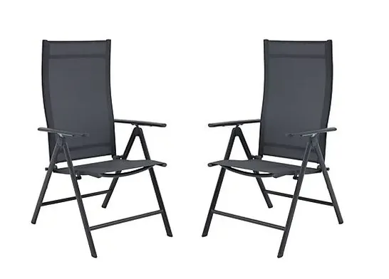 OUTLET GREEN LOUNGE SET OF 2 FOLDING RECLINERS GRAPHITE