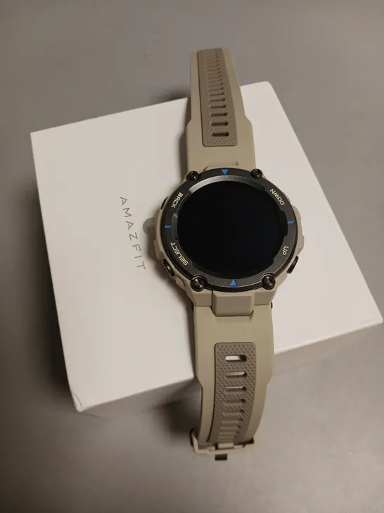 BOXED AMAZFIT T-REX PRO SMARTWATCH IN GREY