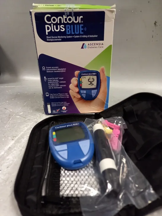 BOXED CONTOUR PLUS BLUE BLOOD GLUCOSE MONITORING SYSTEM 