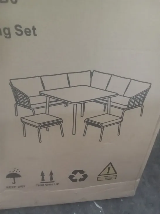  BOXED GRADE 1 MALAGQ CORNER DINING SET ( BOX 1 OF 2 ONLY)