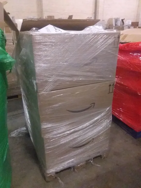 PALLET OF ASSORTED ITEMS TO INCLUDE TOYS, BOARD GAMES, COSTUMES, FLOATING SHELVES, CRAFTS SUPPLIES ETC