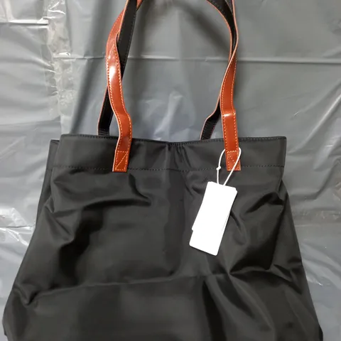 FANDARE TOTE BAG IN BLACK WITH BROWN HANDLES