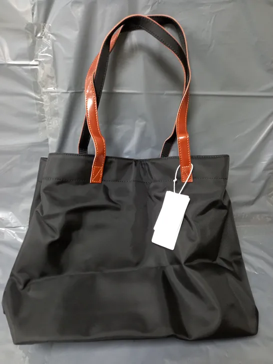 FANDARE TOTE BAG IN BLACK WITH BROWN HANDLES