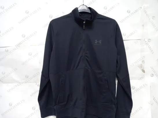 UNDER ARMOUR PIQUE TRACK JACKET IN BLACK - LARGE