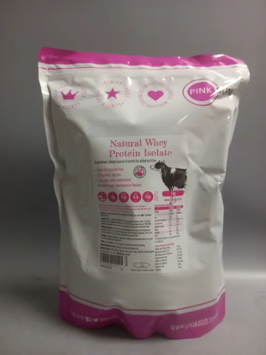 PINKSUN NATURAL WHEY PROTEIN ISOLATE UNFLAVOURED 1KG