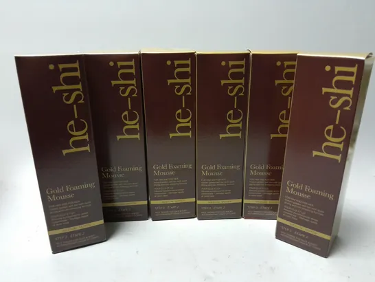 6 BOXED HE-SHI GOLD FOAMING MOUSSE FOR HIM AND HER (6 x 150ml)