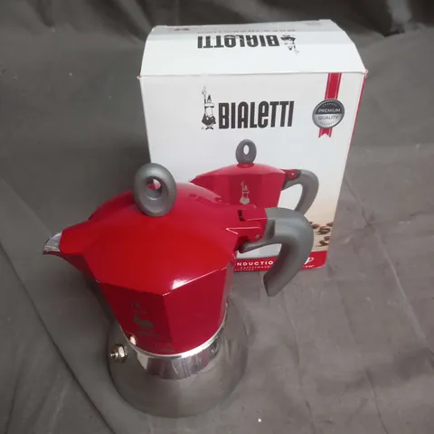 BOXED BIALETTI MOKA INDUCTION COFFEE POT IN RED 150ML