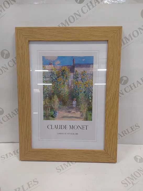 BOXED GARDEN AT VETHEUIL BY CLAUDE MONET - FRAMED 