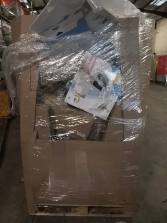 PALLET OF UNPROCESSED ITEMS TO INCLUDE MULTIFUNCTIONAL LAPTOP TABLE, KINDERROLLER, AND ELECTRIC FLOOR HEATING