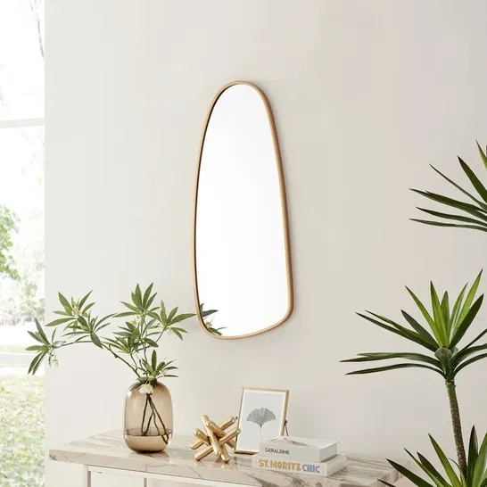 BOXED GAYTHORNE PEBBLE METAL FRAMED WALL MIRROR - ORGANIC SHAPE (1 BOX)