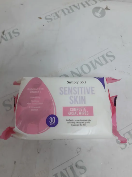 BOX OF 10 SIMPLY SOFT SENSITIVE SKIN FACIAL WIPES