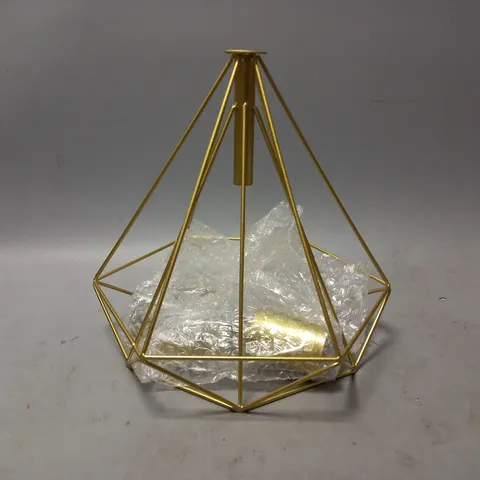 BOXED UNBRANDED GEOMETRIC FRAME CEILING LIGHT IN GOLD EFFECT