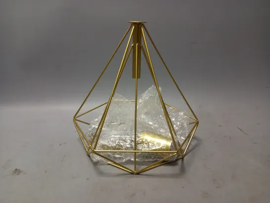 BOXED UNBRANDED GEOMETRIC FRAME CEILING LIGHT IN GOLD EFFECT