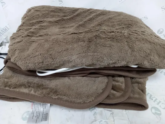 COZEE HOME HEATED BLANKET IN DARK TAUPE