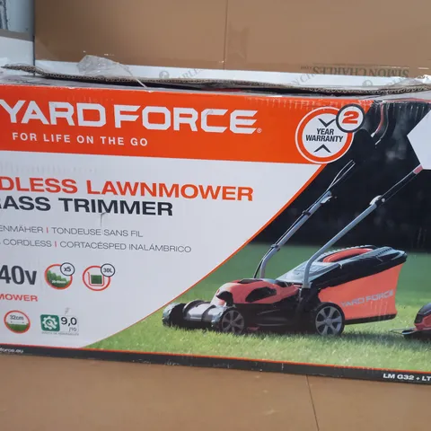 YARD FORCE 32CM LAWNMOWER AND TRIMMER