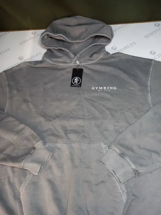 GYM KING GREY HOODIE SIZE L