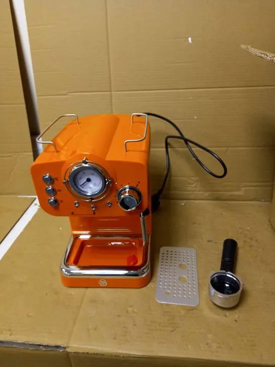 SWAN RETRO PUMP ESPRESSO COFFEE MACHINE - ORANGE